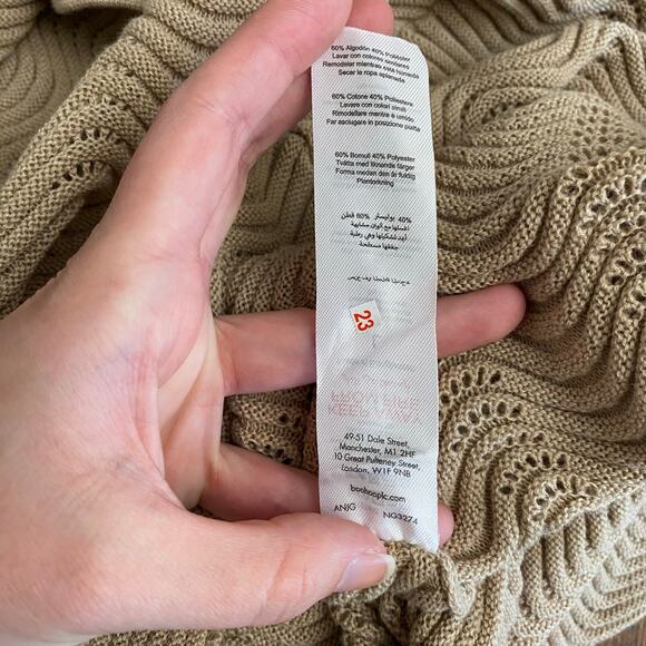 Pretty Little Thing NWT‎ Wave Knit Maxi Dress Womens Size L in Taupe Beachy Boho - Picture 7 of 7